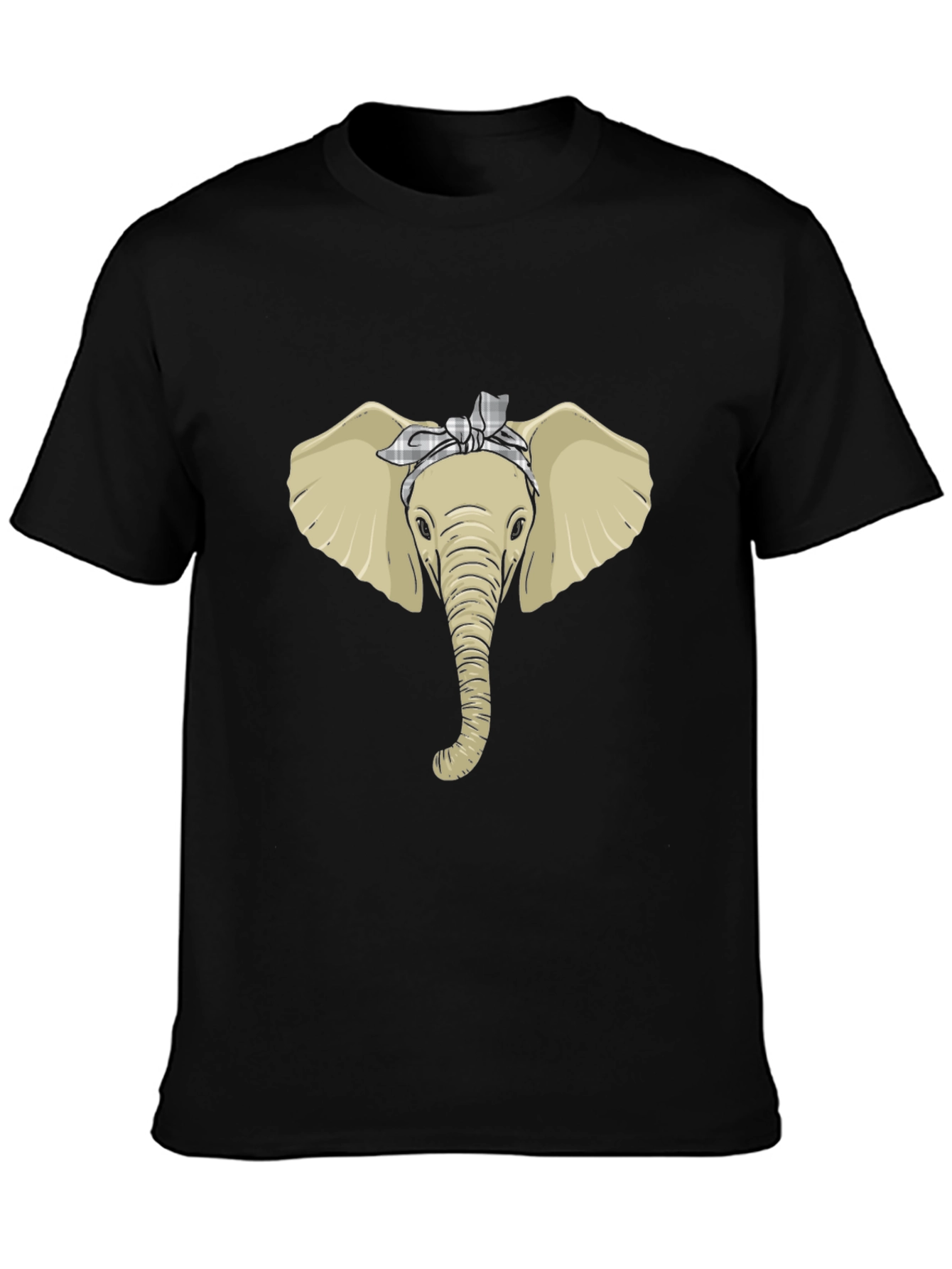 Elephant Head Bandana Graphic Tee - Black