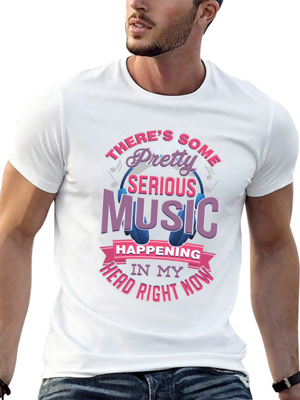 Music Head T-Shirt - Pretty Serious Sounds Tee