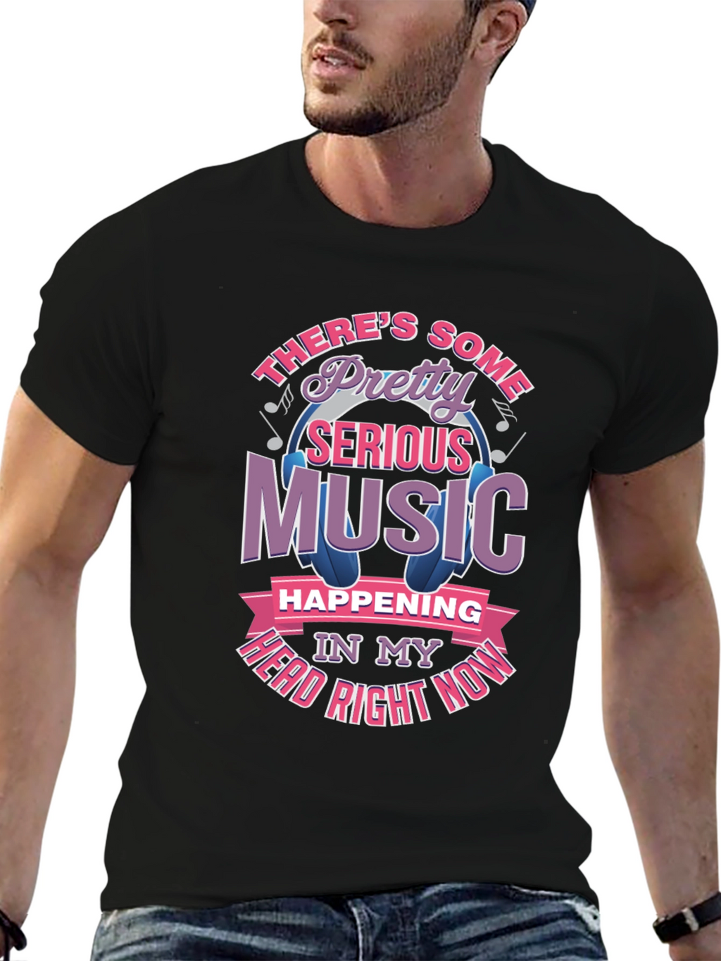 Music Head T-Shirt - Pretty Serious Sounds Tee