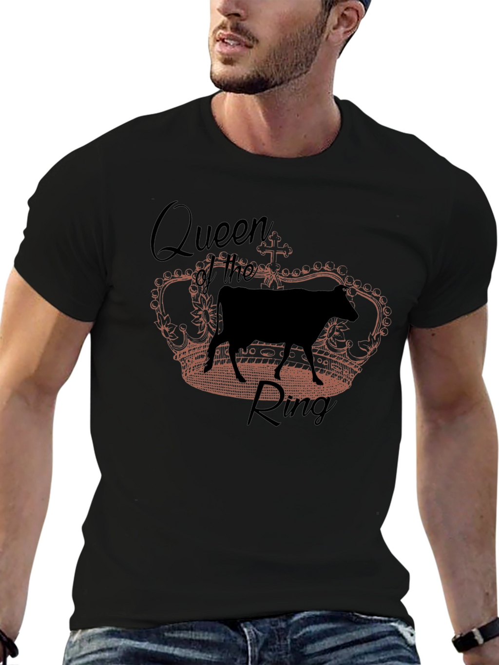 Queen of the Ring Cow Graphic T-Shirt