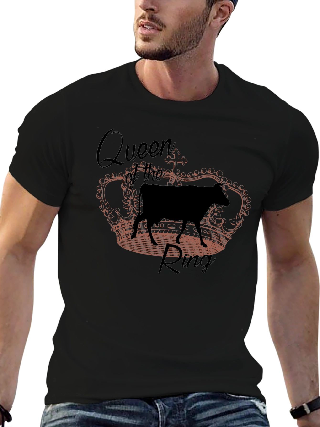 Queen of the Ring Cow Graphic T-Shirt