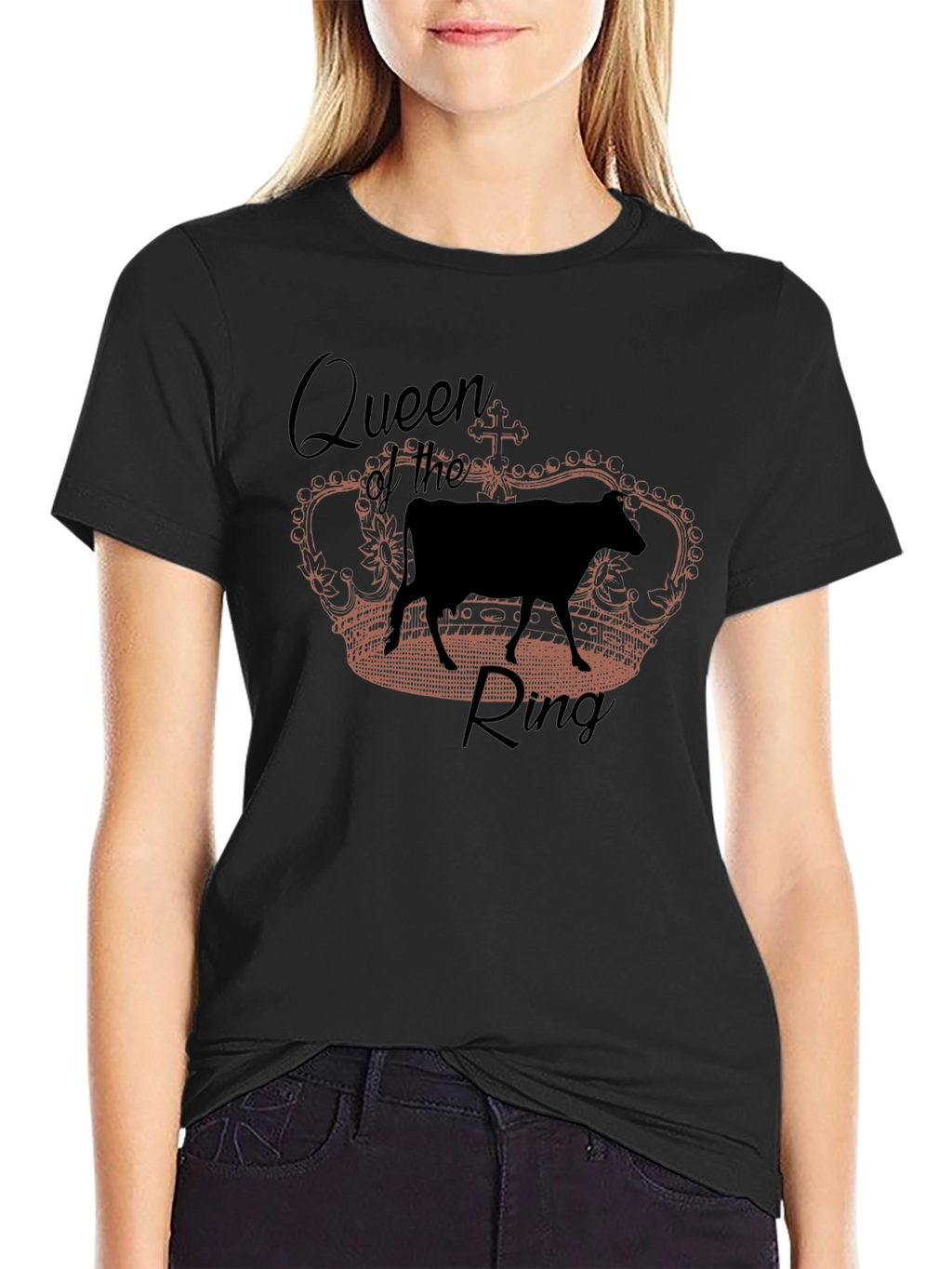 Queen of the Ring Cow Graphic T-Shirt