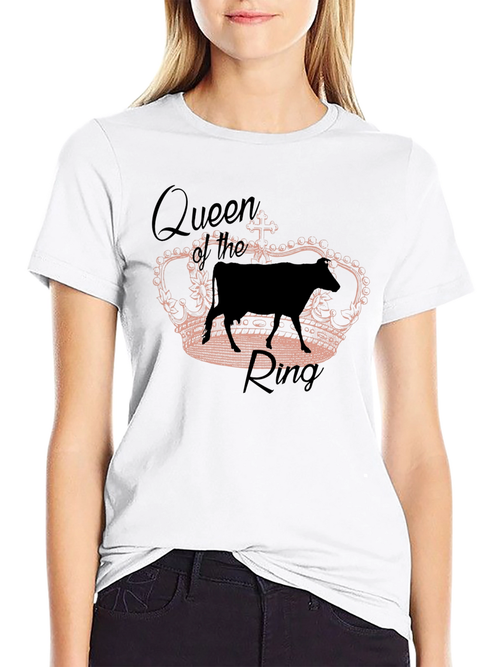 Queen of the Ring Cow Graphic T-Shirt