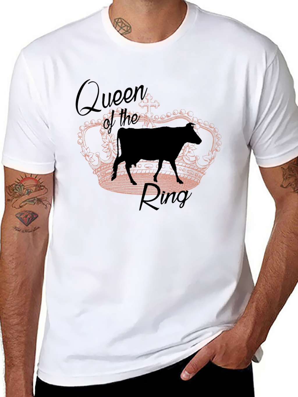 Queen of the Ring Cow Graphic T-Shirt