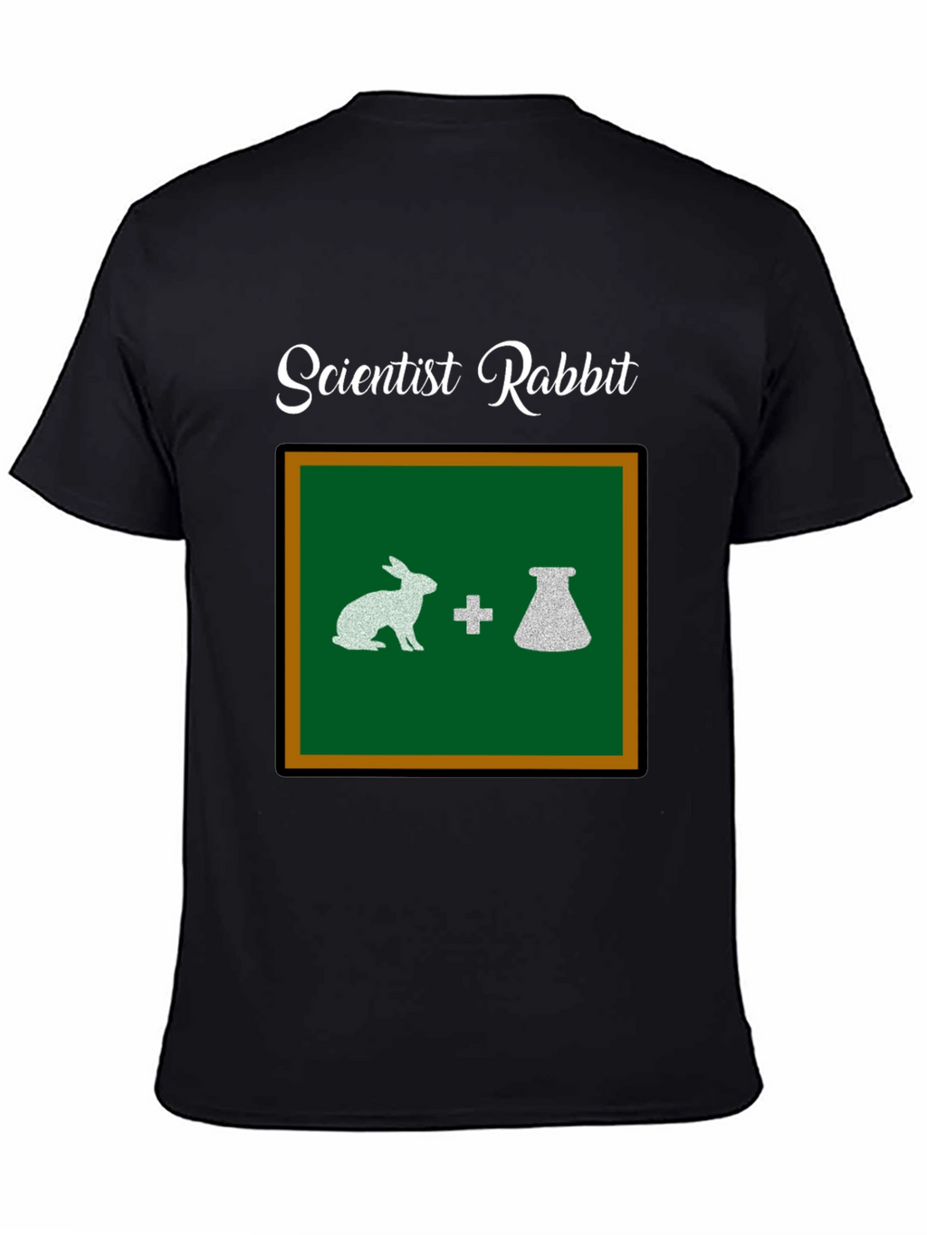 Scientist Rabbit Graphic Tee - Black Cotton T-Shirt