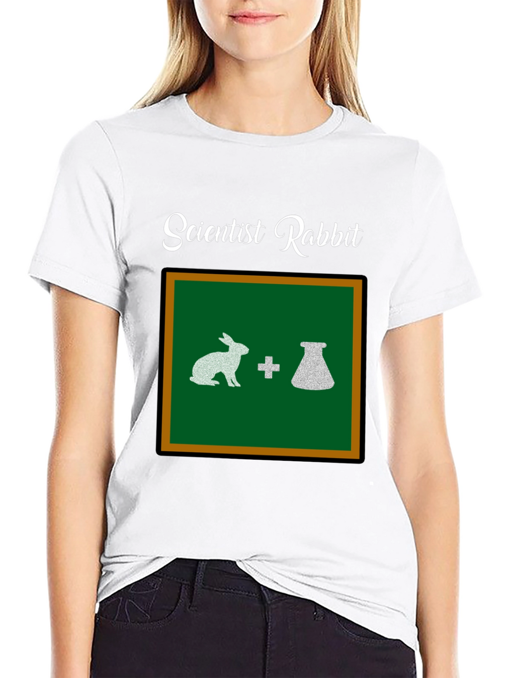Scientist Rabbit Graphic Tee - Black Cotton T-Shirt