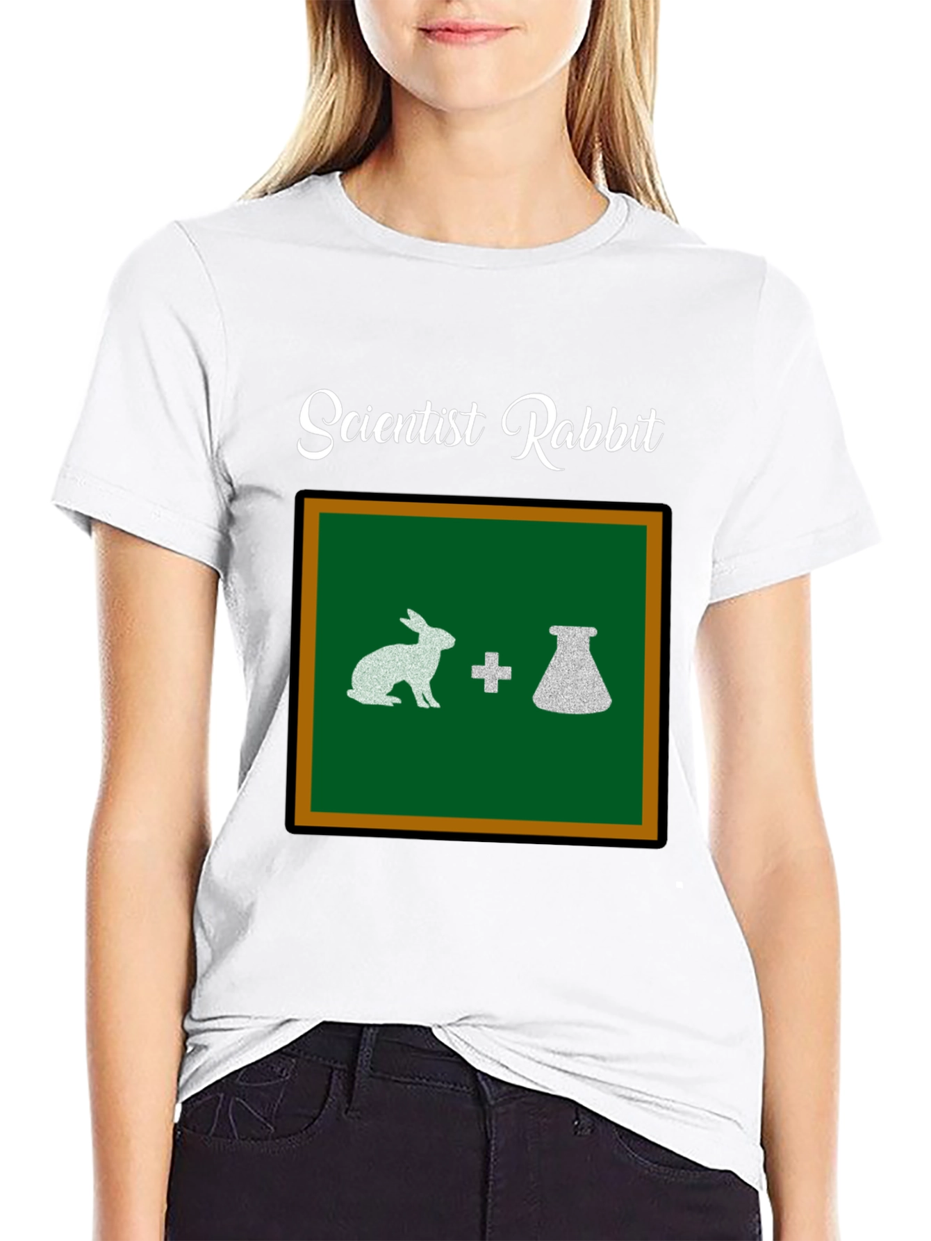 Scientist Rabbit Graphic Tee - Black Cotton T-Shirt