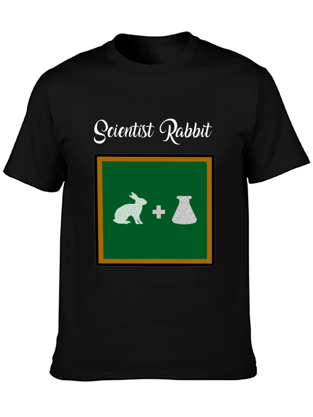 Scientist Rabbit Graphic Tee - Black Cotton T-Shirt