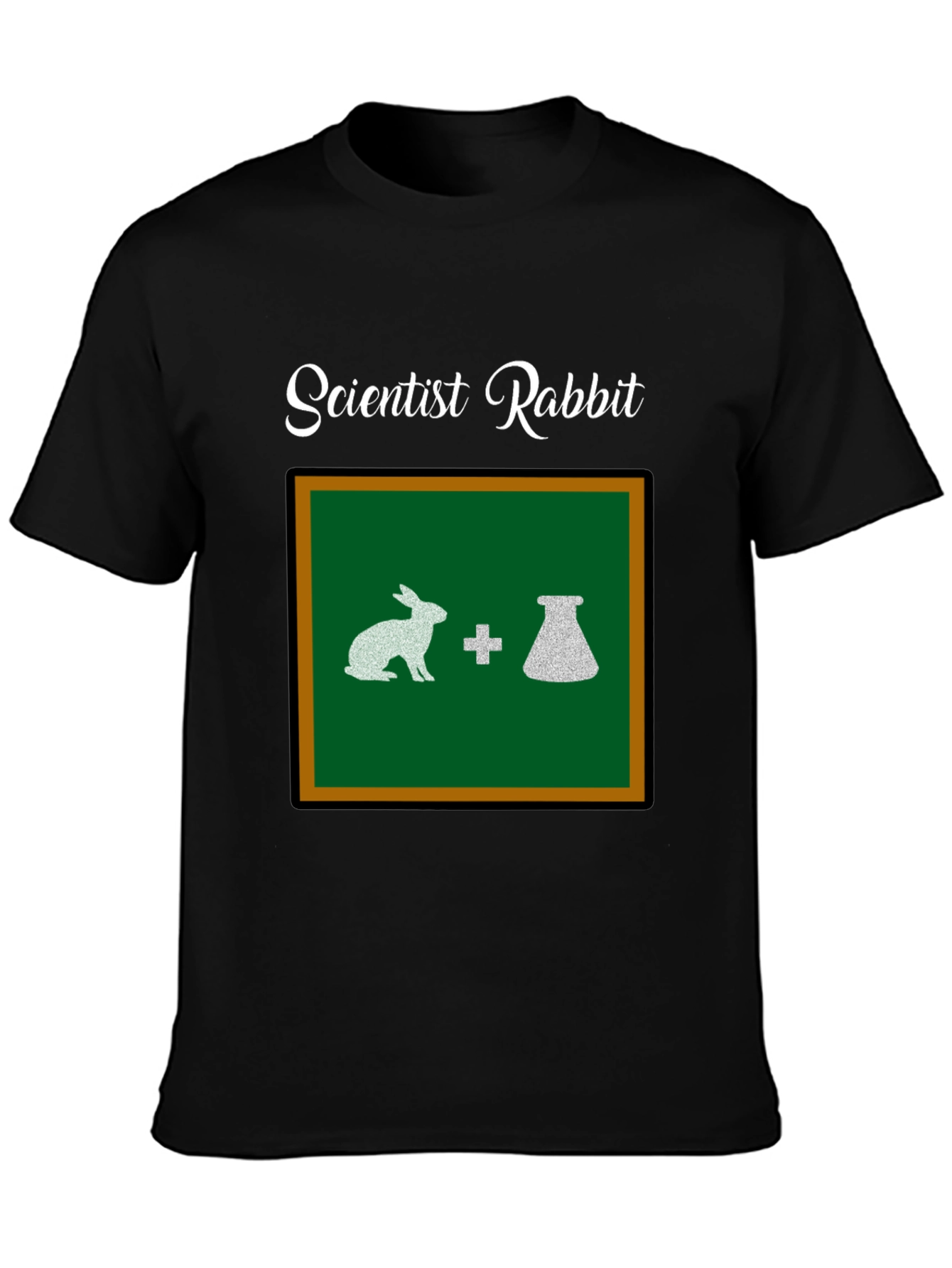 Scientist Rabbit Graphic Tee - Black Cotton T-Shirt