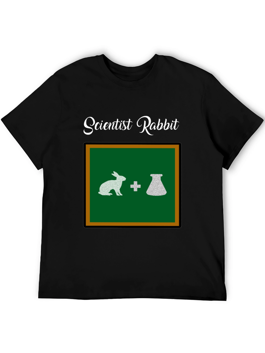 Scientist Rabbit Graphic Tee - Black Cotton T-Shirt
