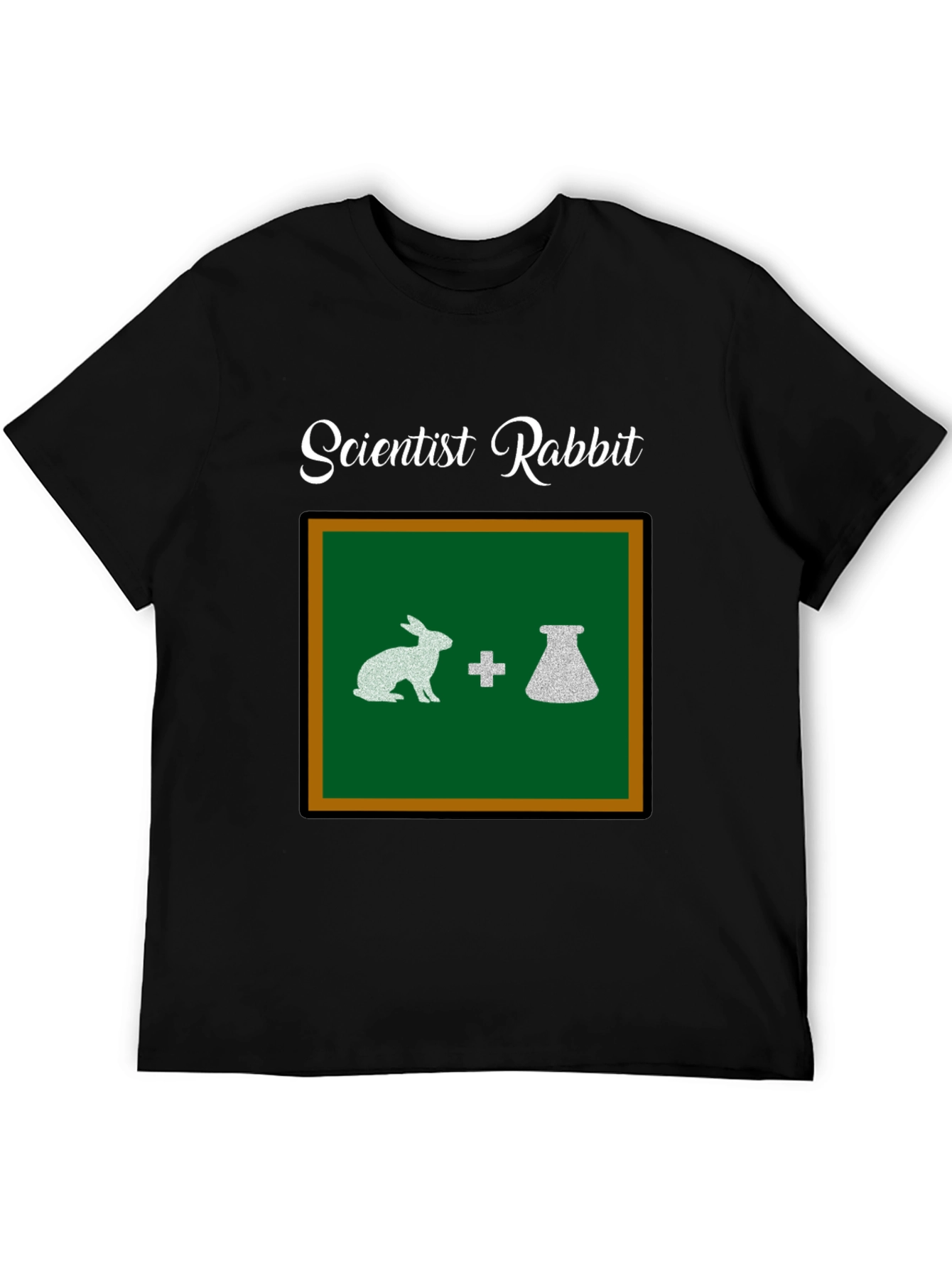 Scientist Rabbit Graphic Tee - Black Cotton T-Shirt