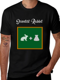 Scientist Rabbit Graphic Tee - Black Cotton T-Shirt