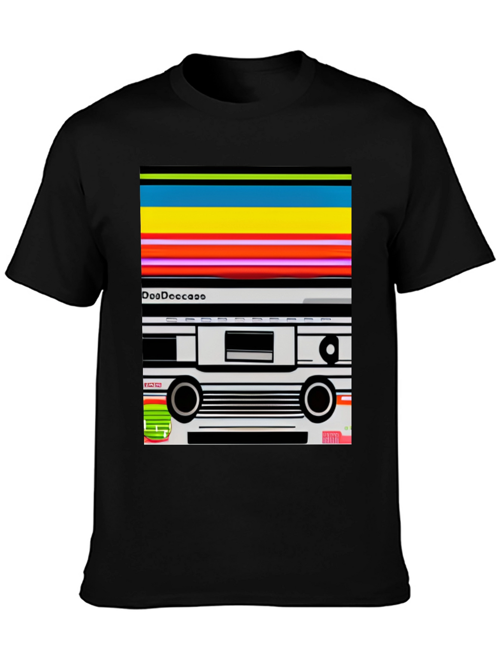 Retro Cassette Tape Graphic Tee - Black