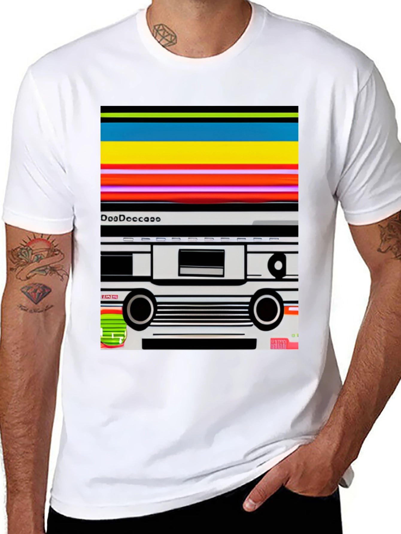 Retro Cassette Tape Graphic Tee - Black