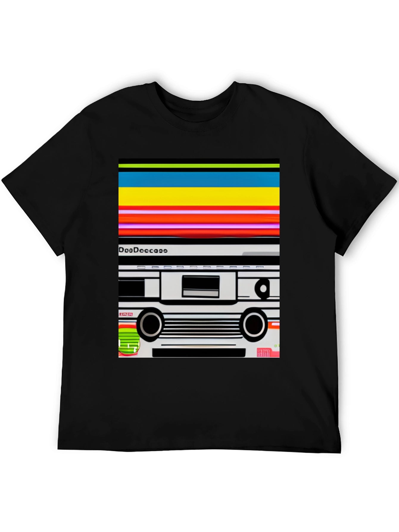 Retro Cassette Tape Graphic Tee - Black