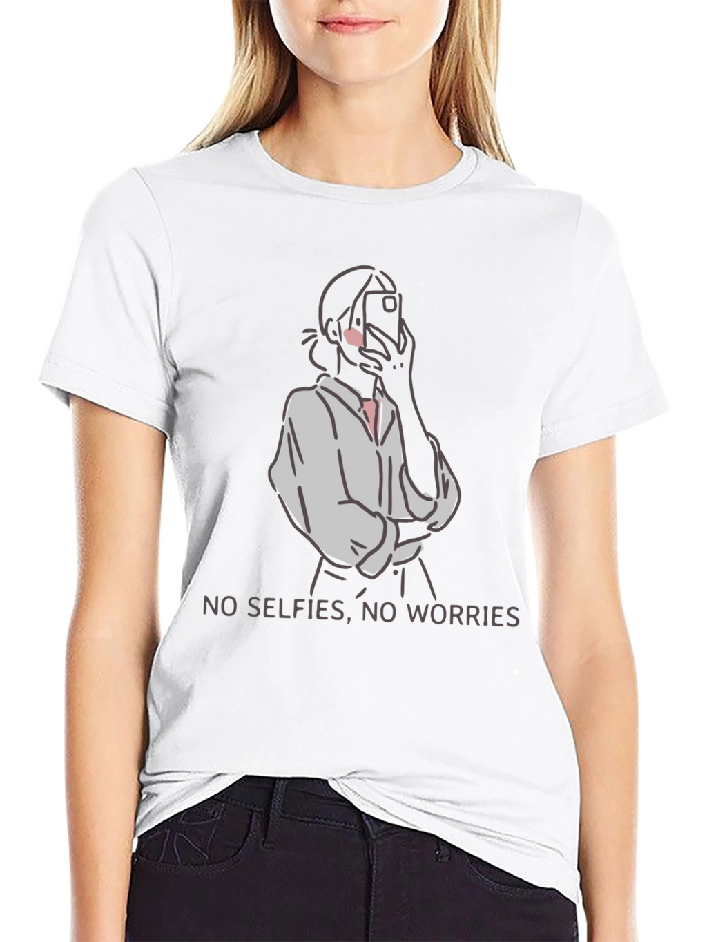 No Selfies No Worries Graphic Tee