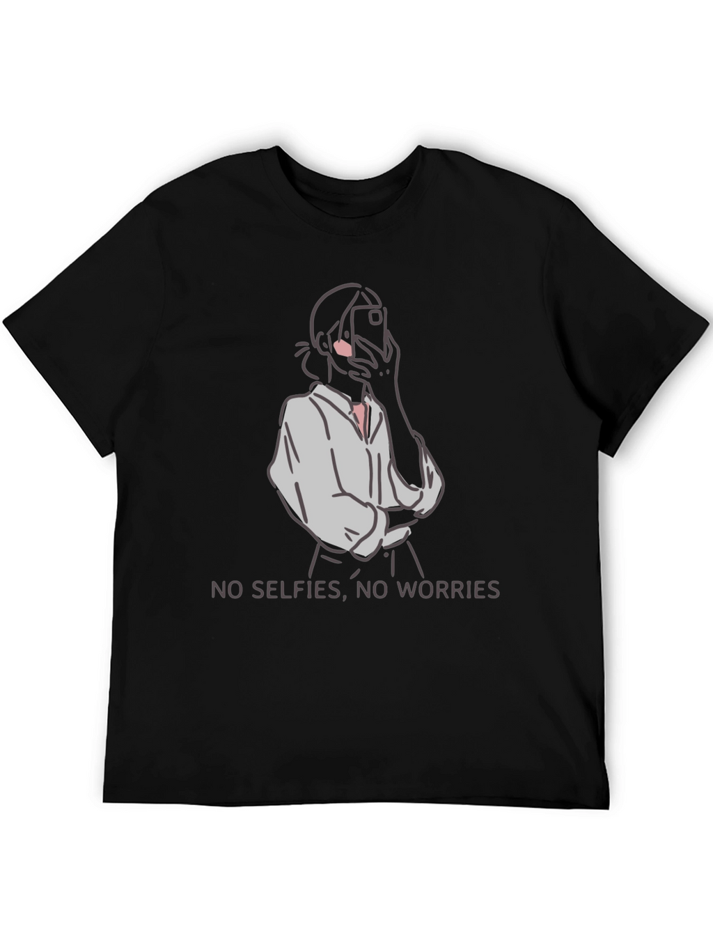 No Selfies No Worries Graphic Tee