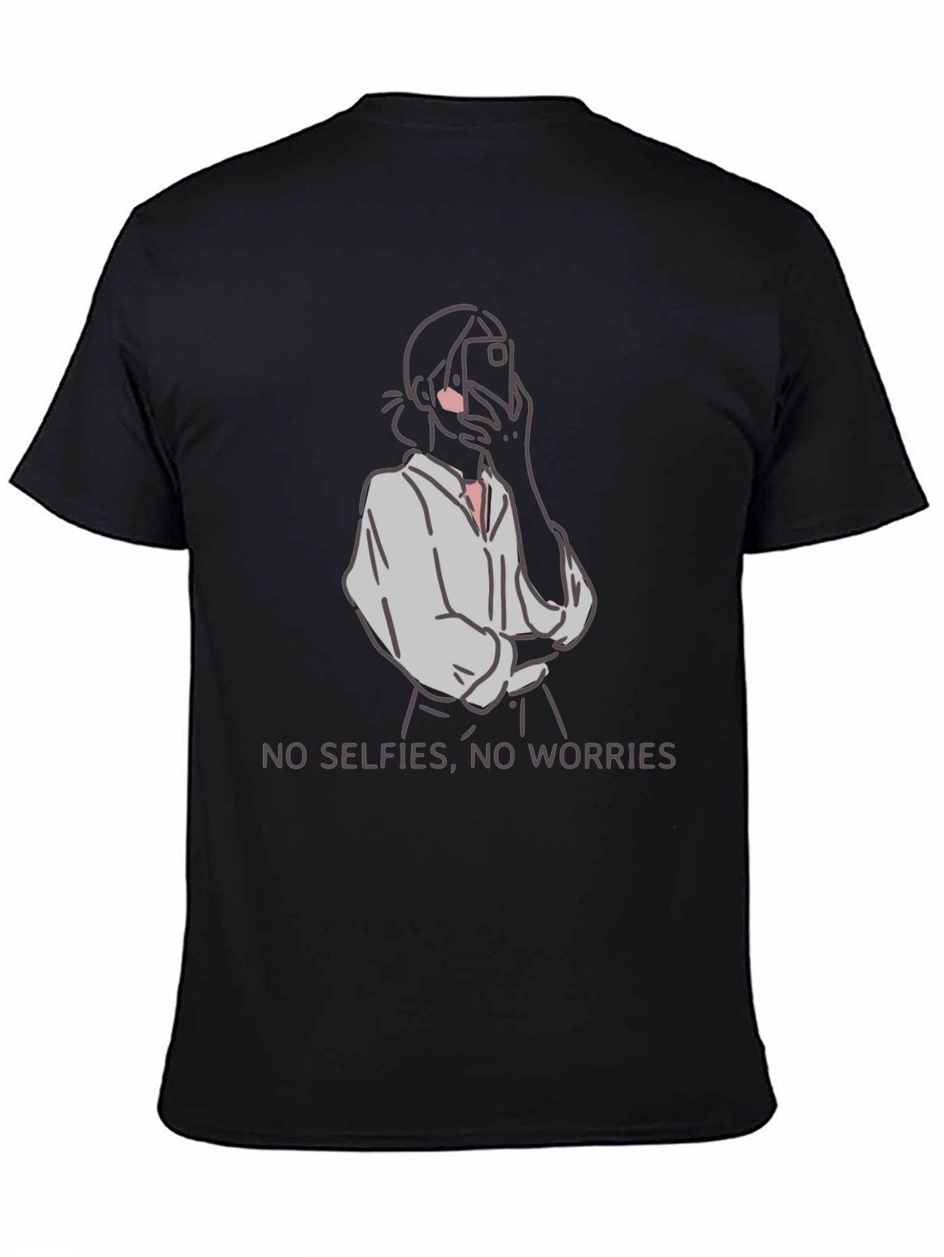 No Selfies No Worries Graphic Tee