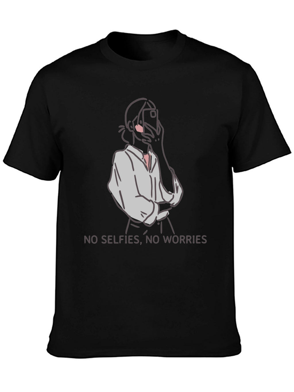 No Selfies No Worries Graphic Tee