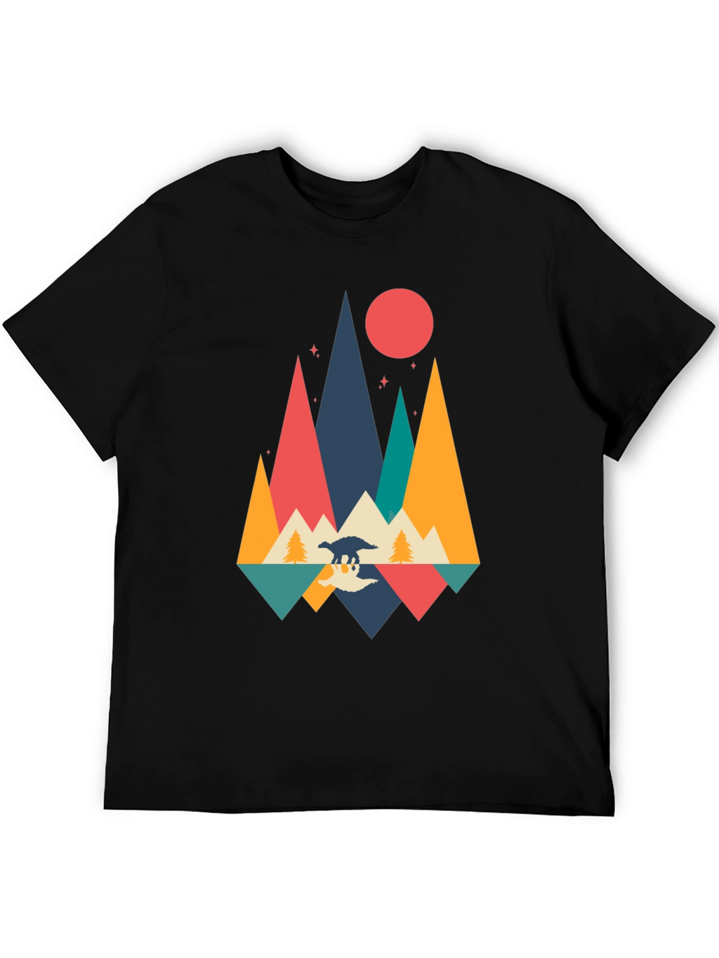 Retro Dinosaur Mountain Graphic Tee
