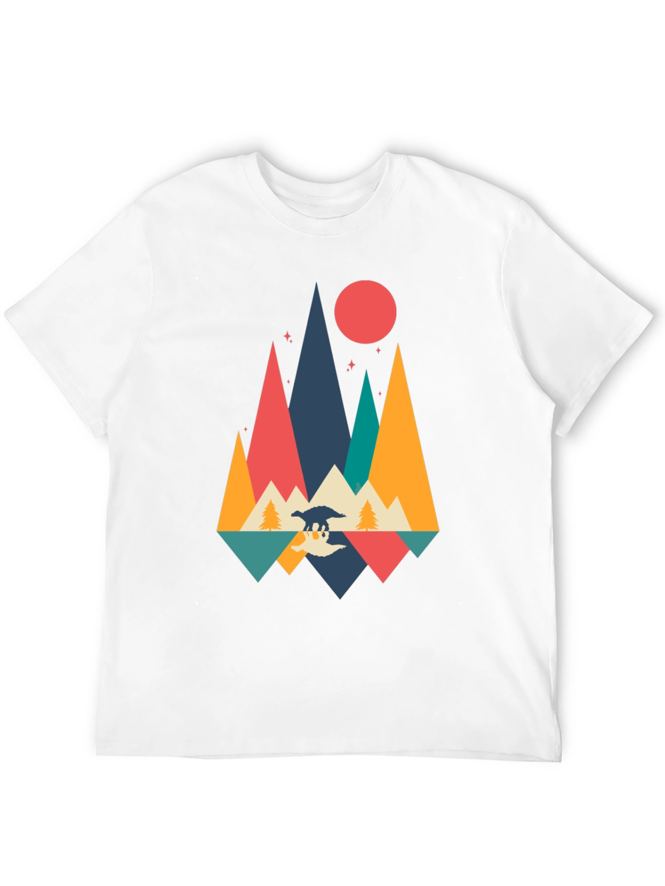 Retro Dinosaur Mountain Graphic Tee