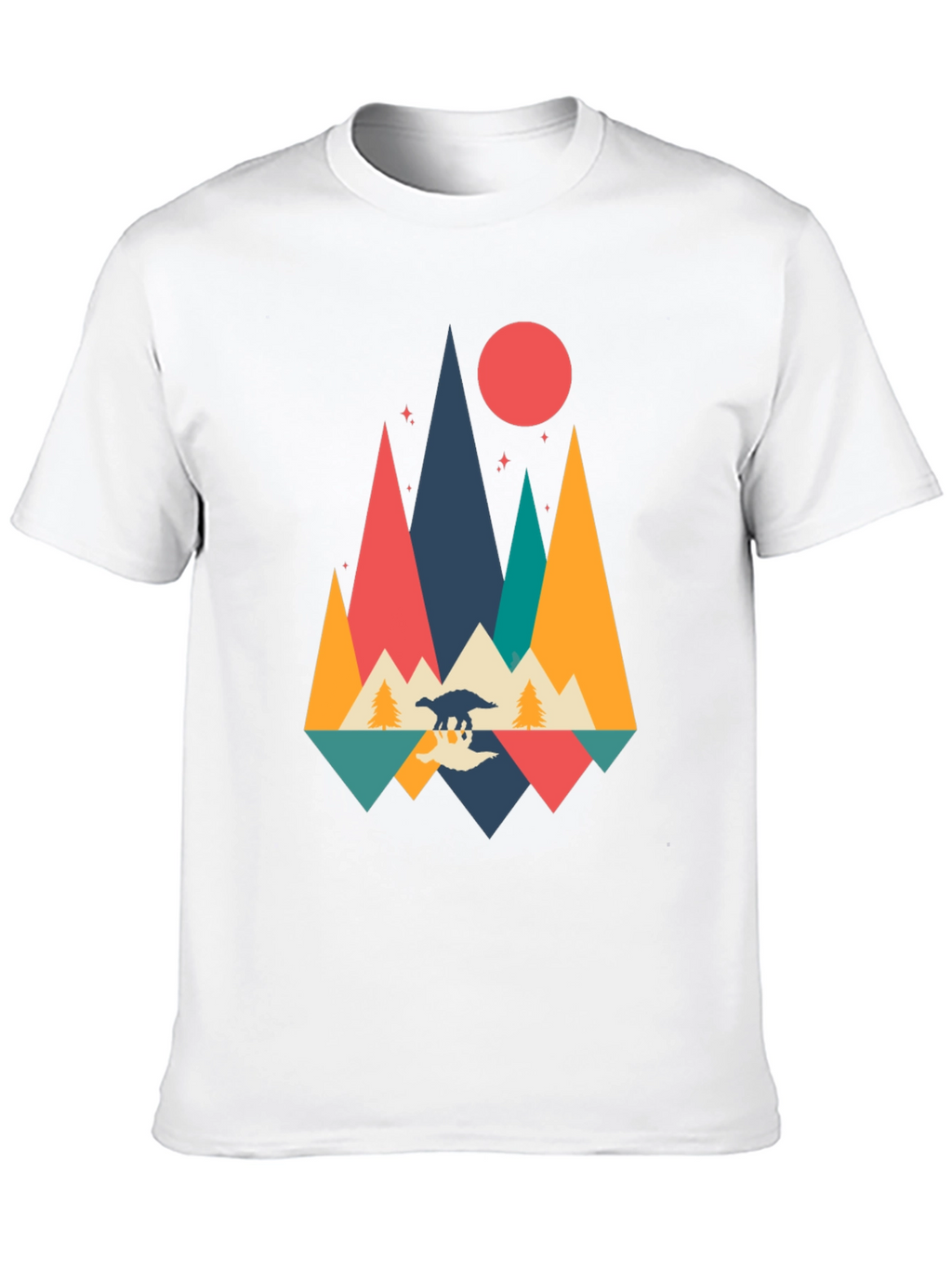 Retro Dinosaur Mountain Graphic Tee