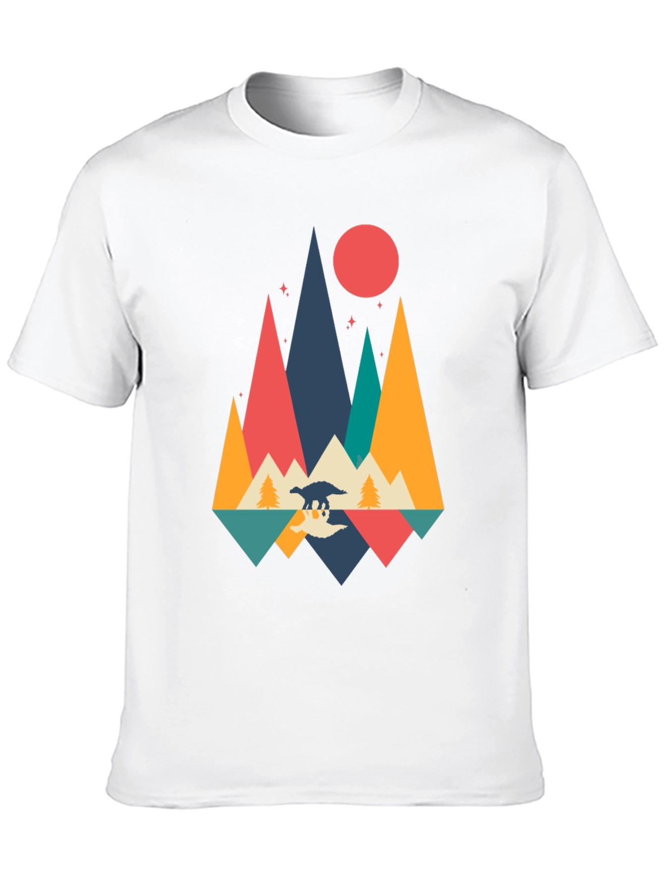 Retro Dinosaur Mountain Graphic Tee