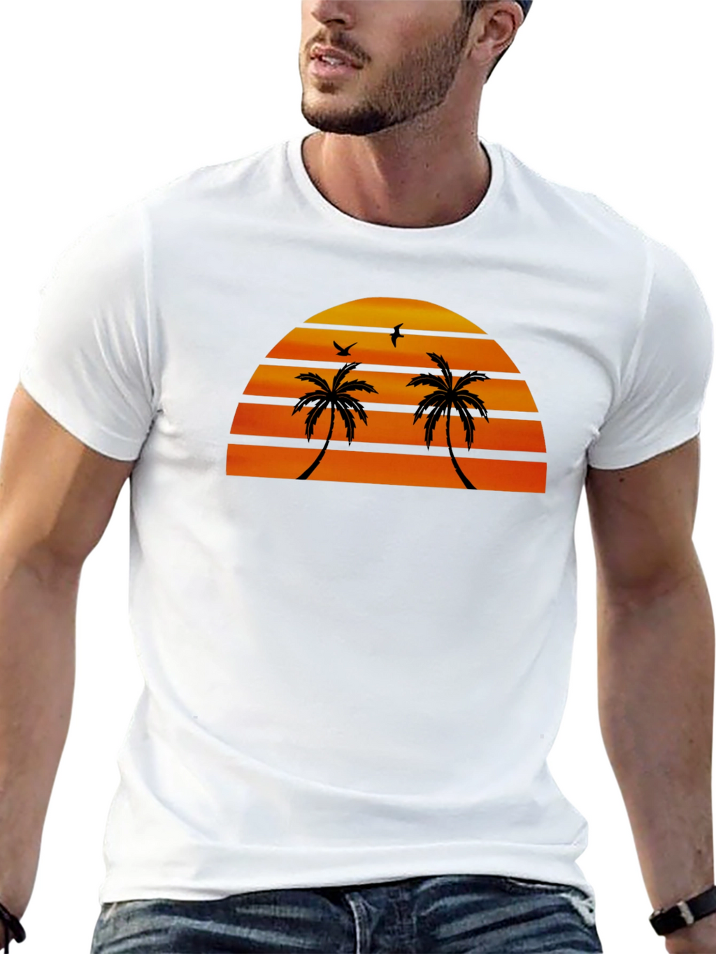 Sunset Palm Tree Graphic Tee