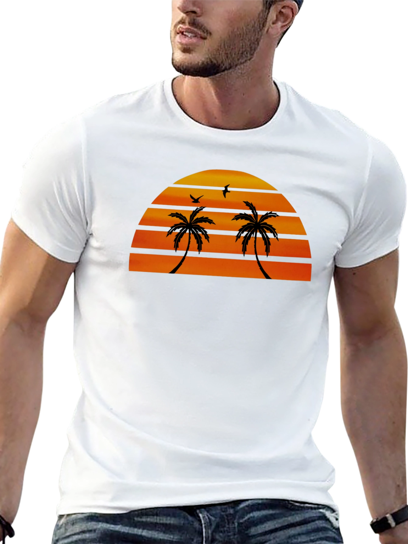 Sunset Palm Tree Graphic Tee