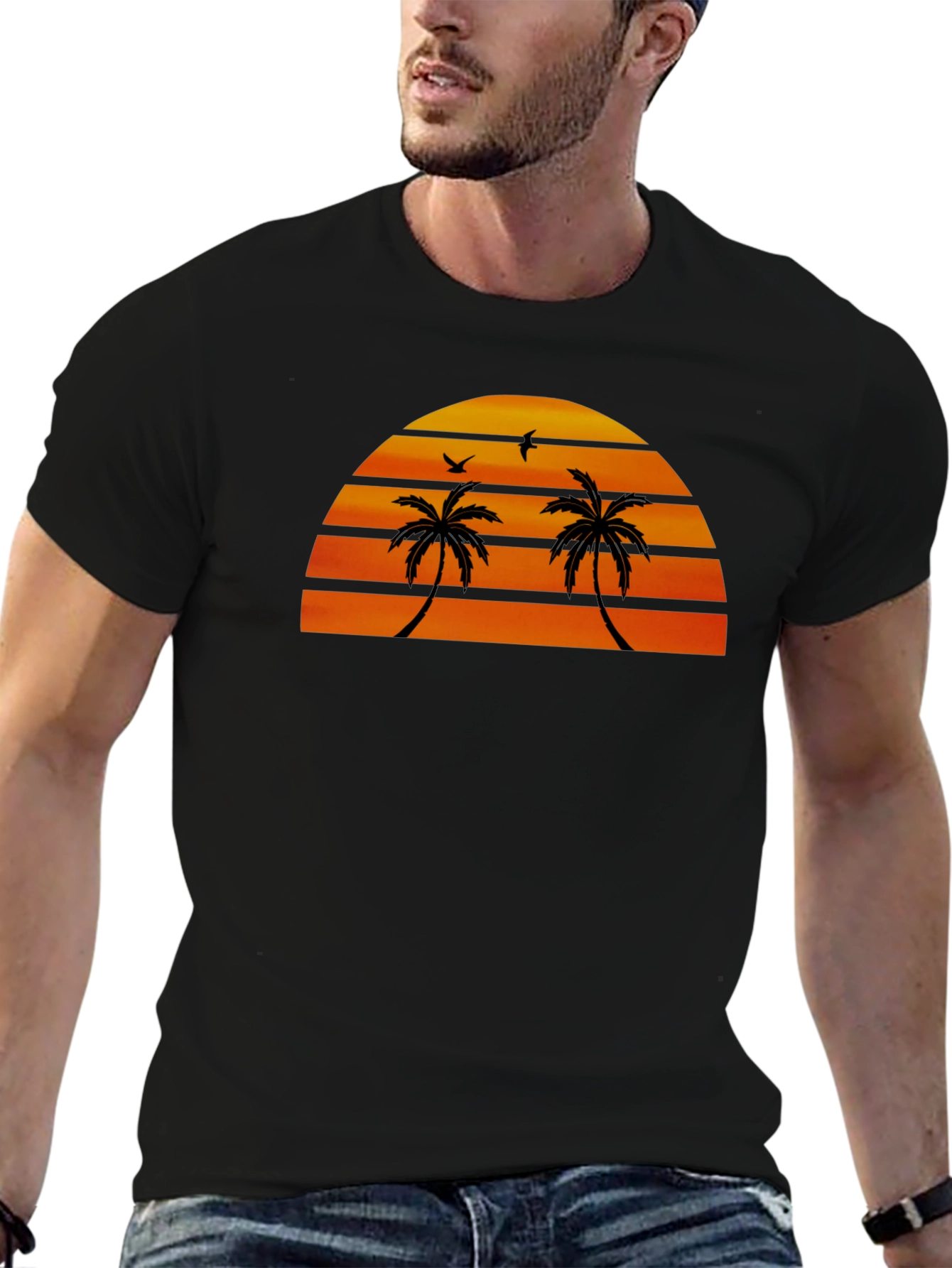Sunset Palm Tree Graphic Tee