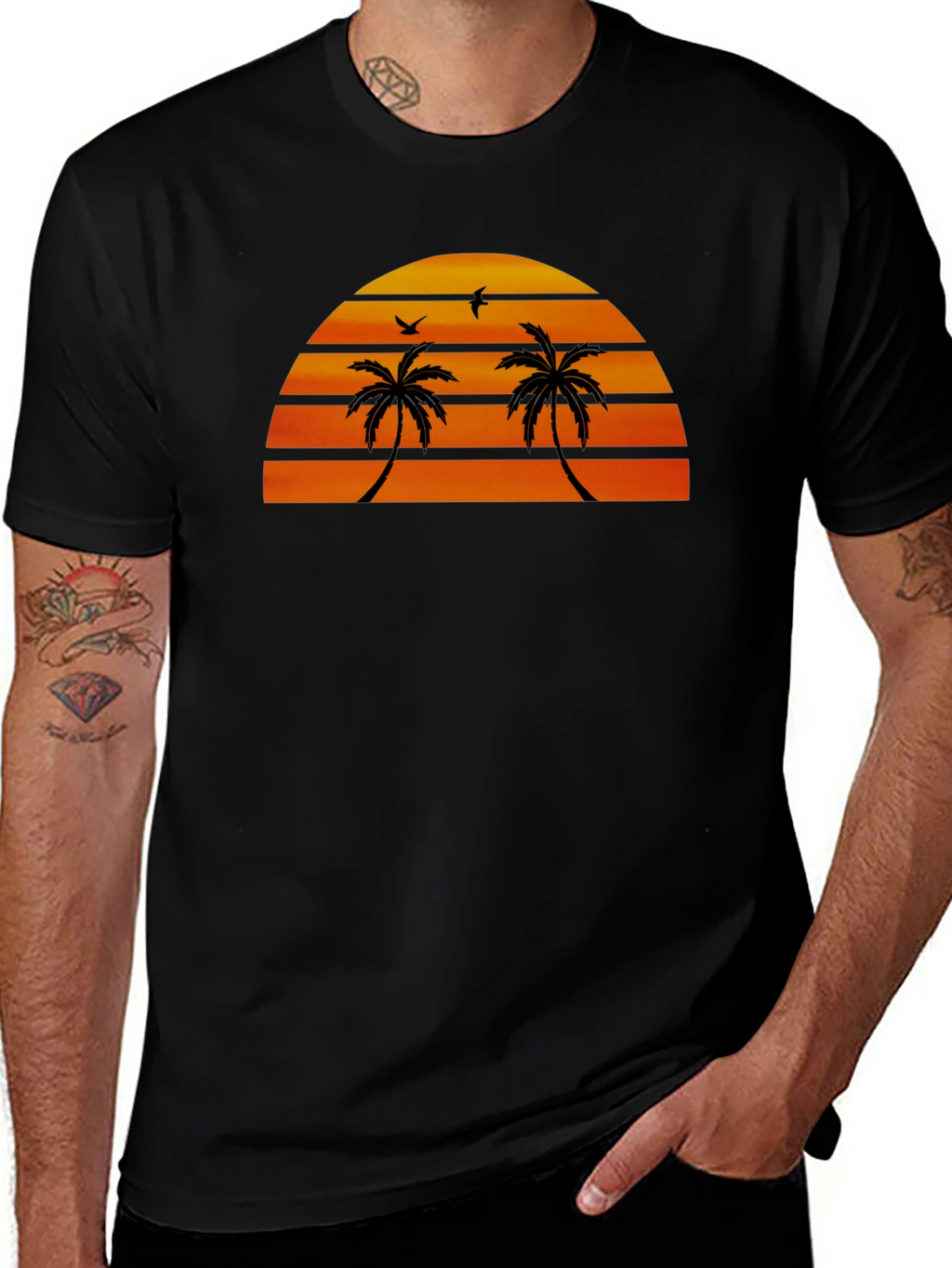Sunset Palm Tree Graphic Tee