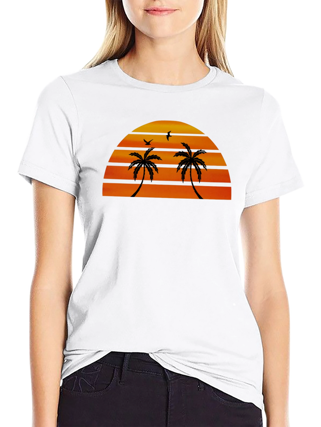 Sunset Palm Tree Graphic Tee