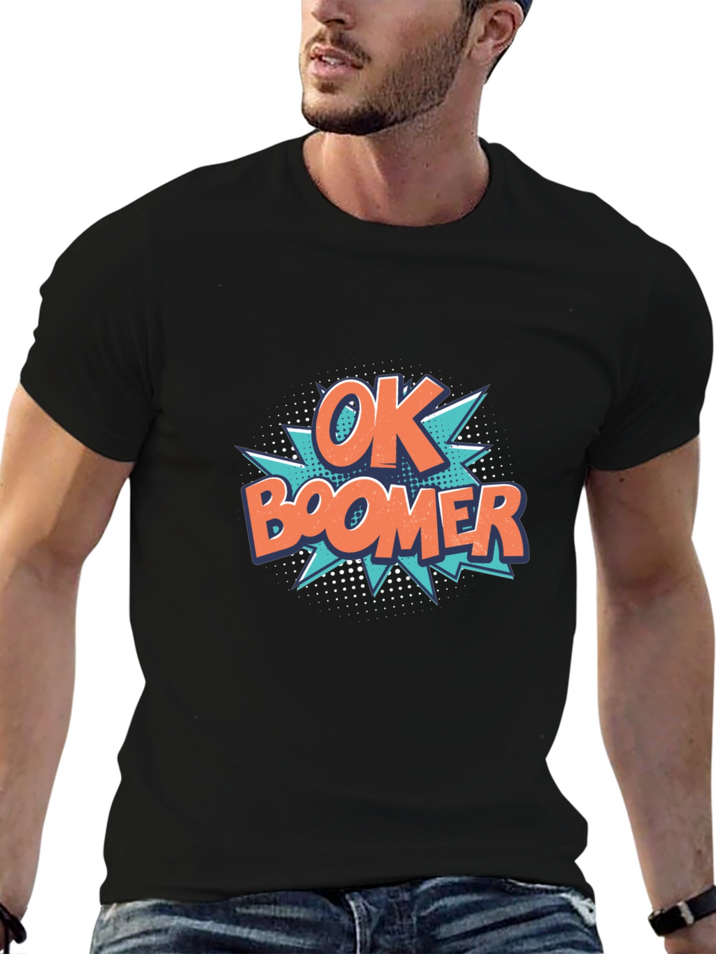 Ok Boomer Graphic Tee - Black Cotton T-Shirt