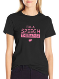 Speech Therapist Graphic T-Shirt Pink Text on Black