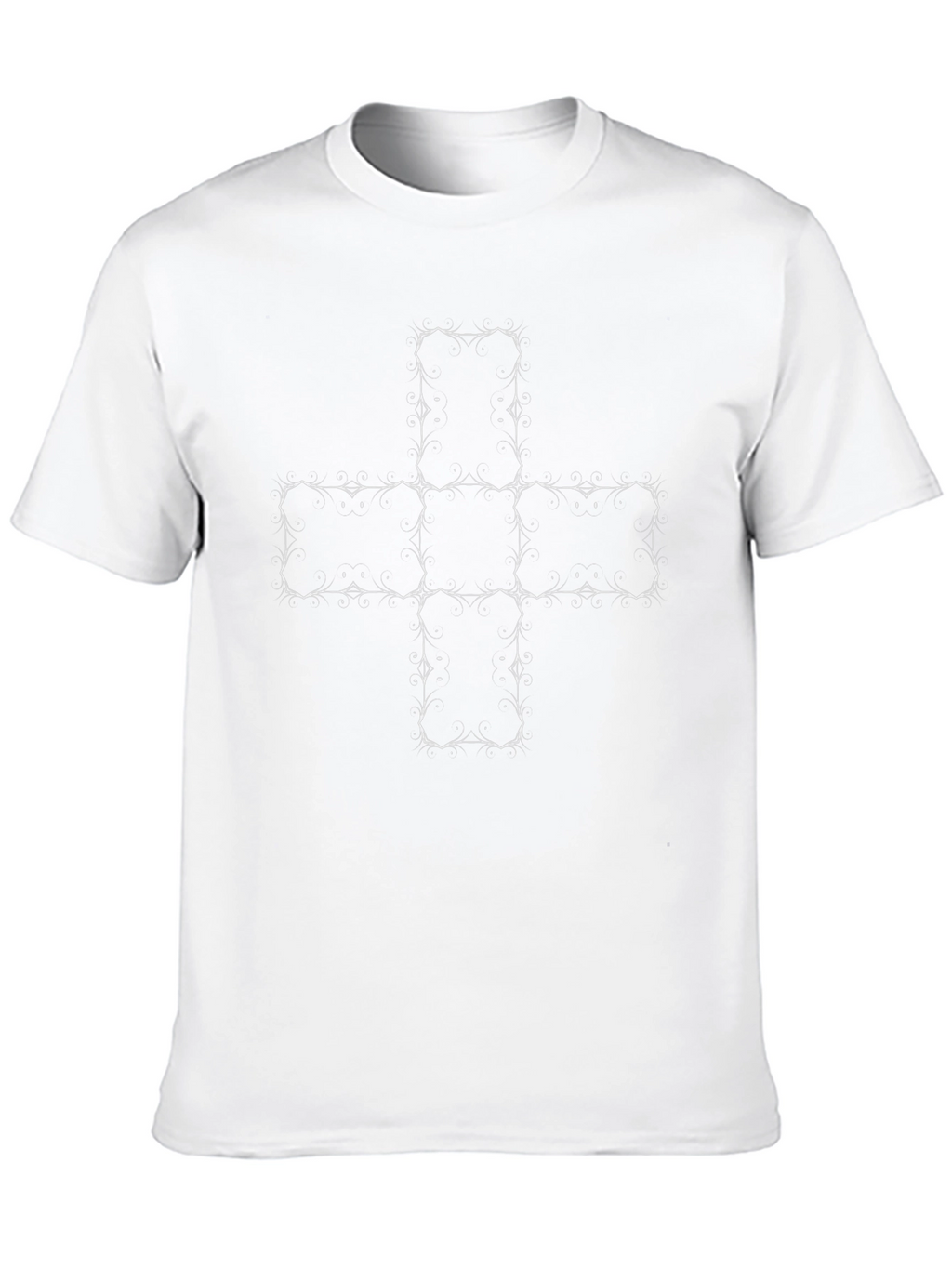 Abstract Cross Graphic Black Tee