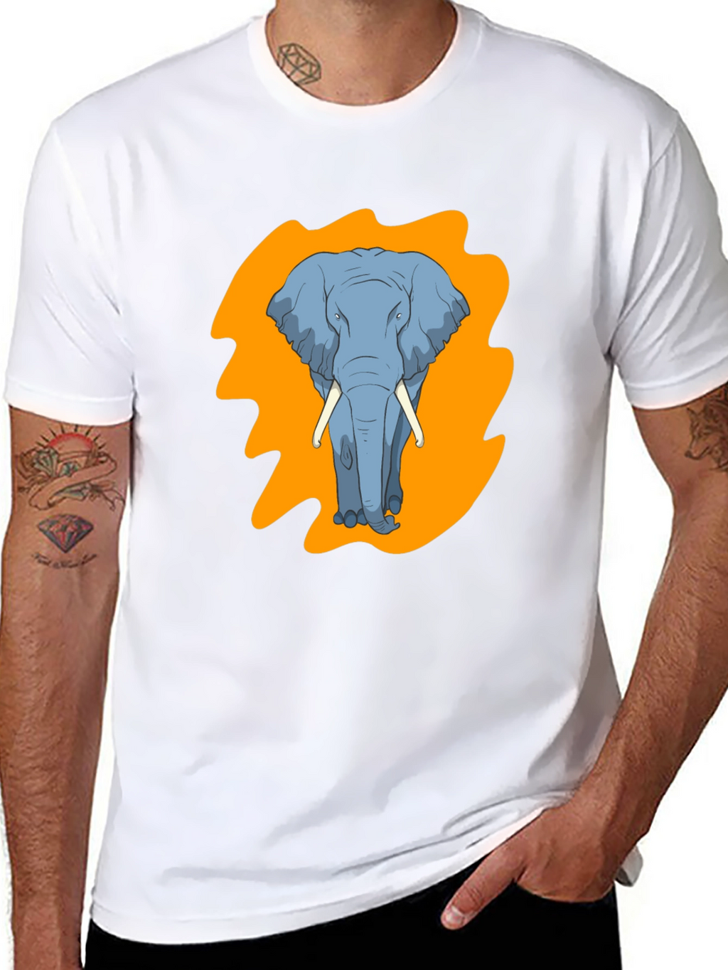Elephant Graphic Tee - Stylish Mens Black T-Shirt