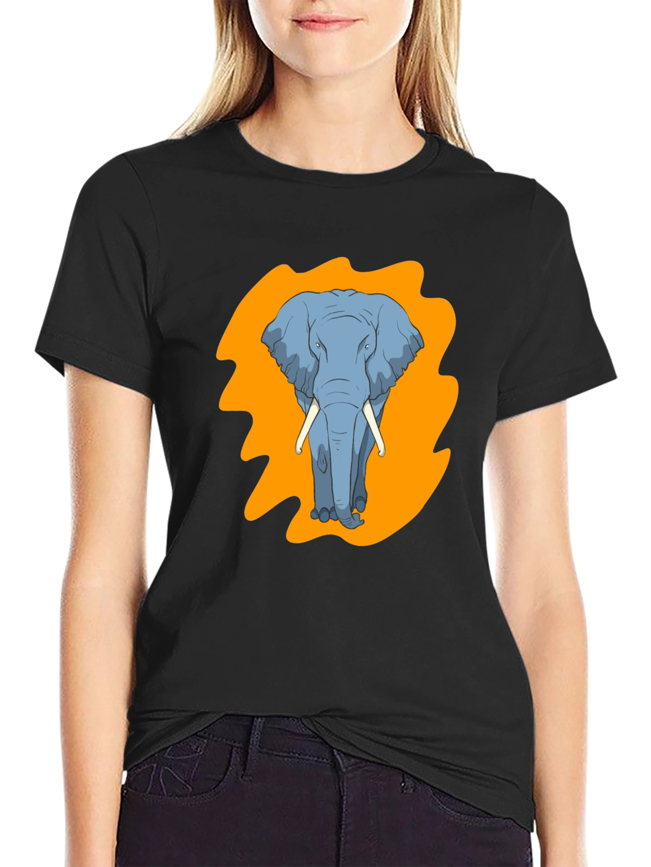 Elephant Graphic Tee - Stylish Mens Black T-Shirt