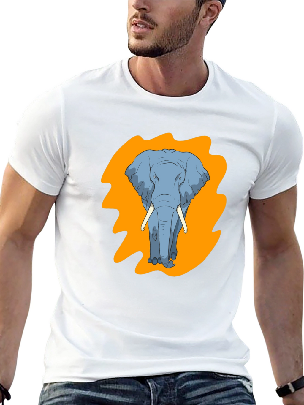 Elephant Graphic Tee - Stylish Mens Black T-Shirt