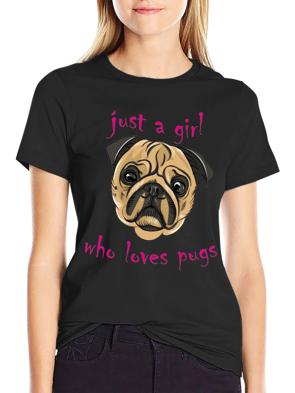 Just A Girl Who Loves Pugs - Graphic Tee