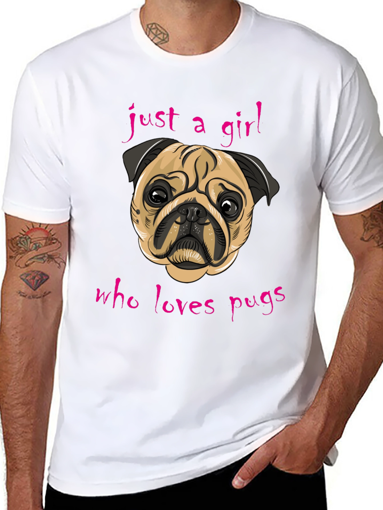Just A Girl Who Loves Pugs - Graphic Tee