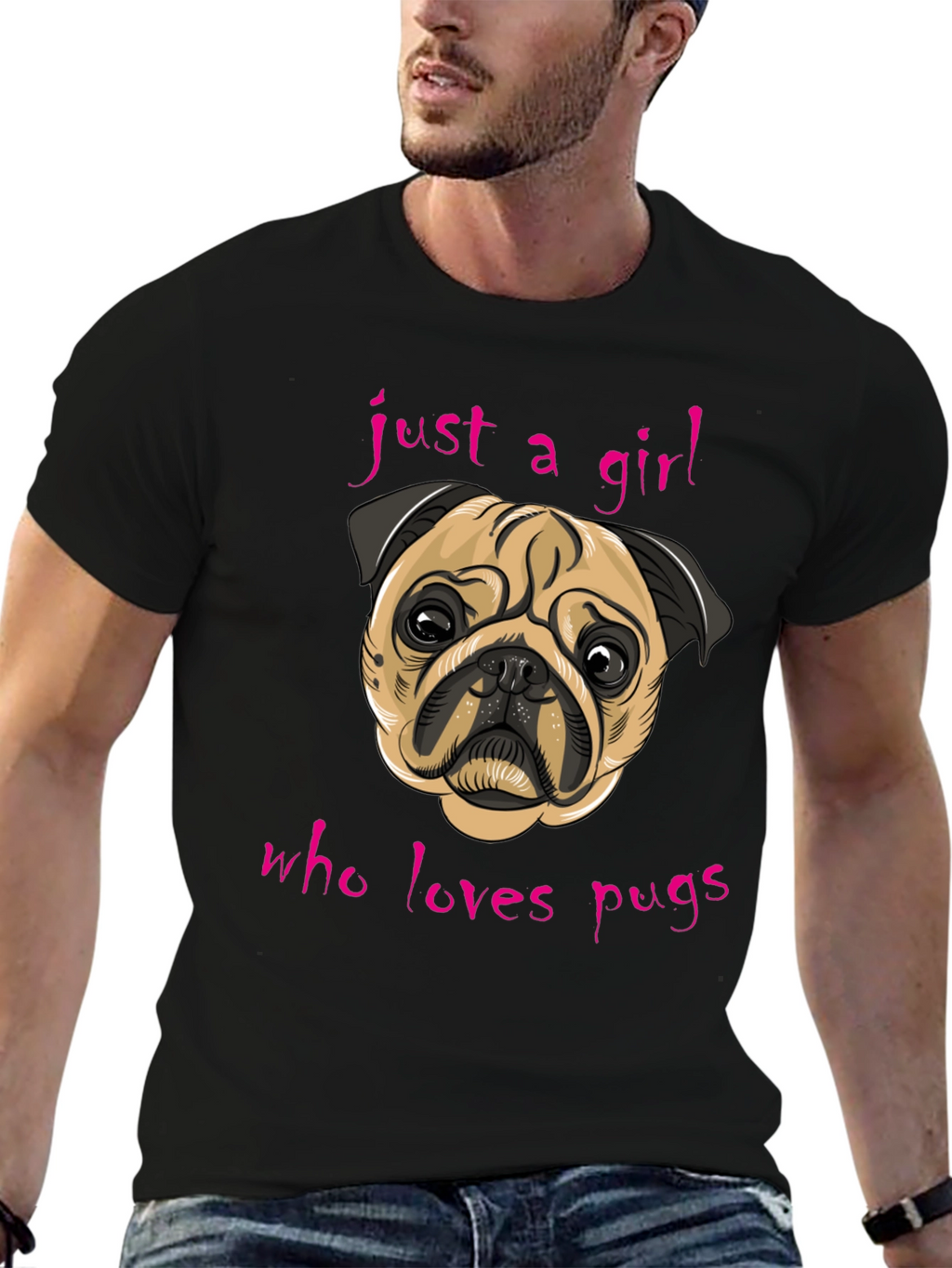 Just A Girl Who Loves Pugs - Graphic Tee