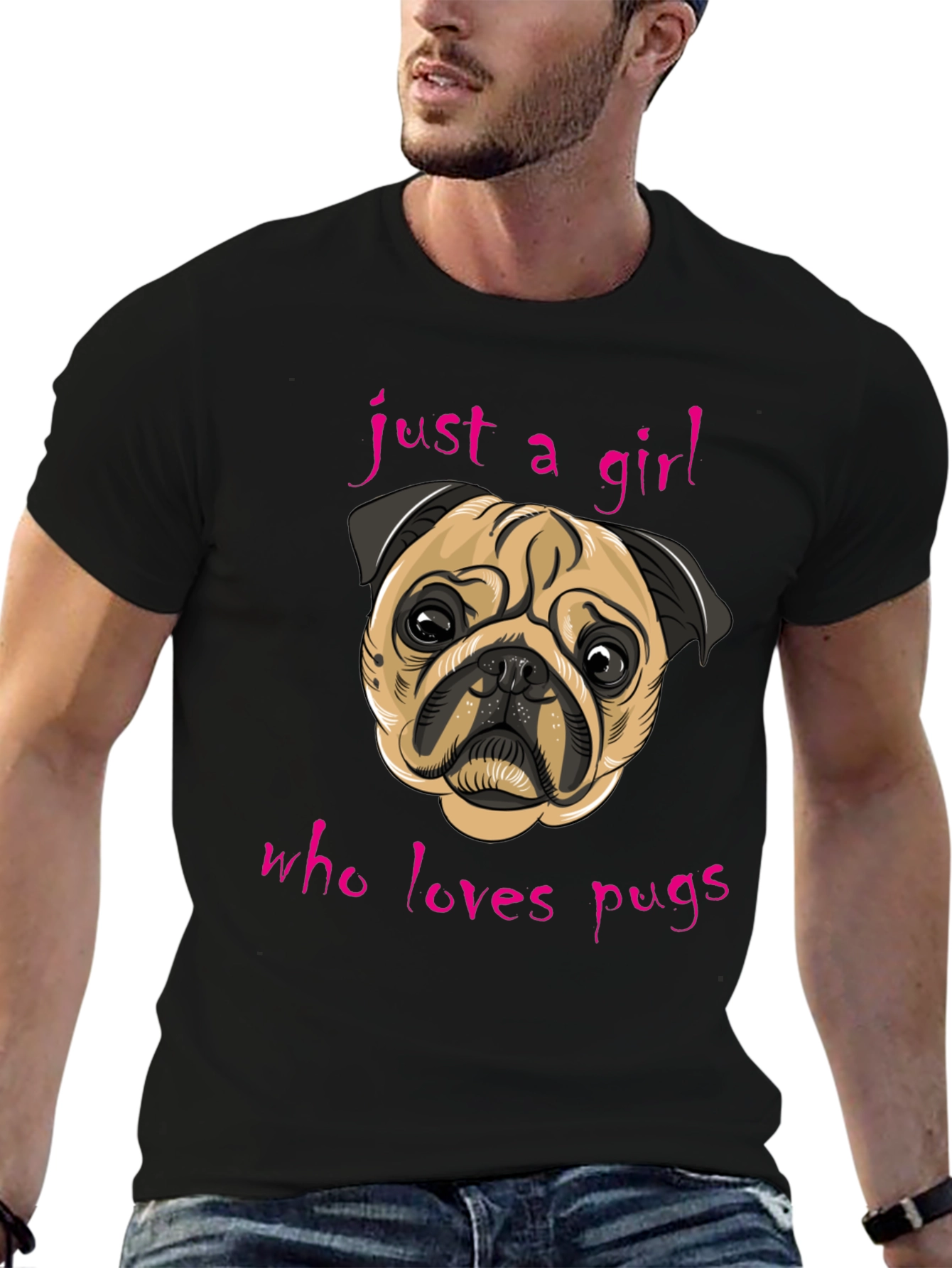 Just A Girl Who Loves Pugs - Graphic Tee