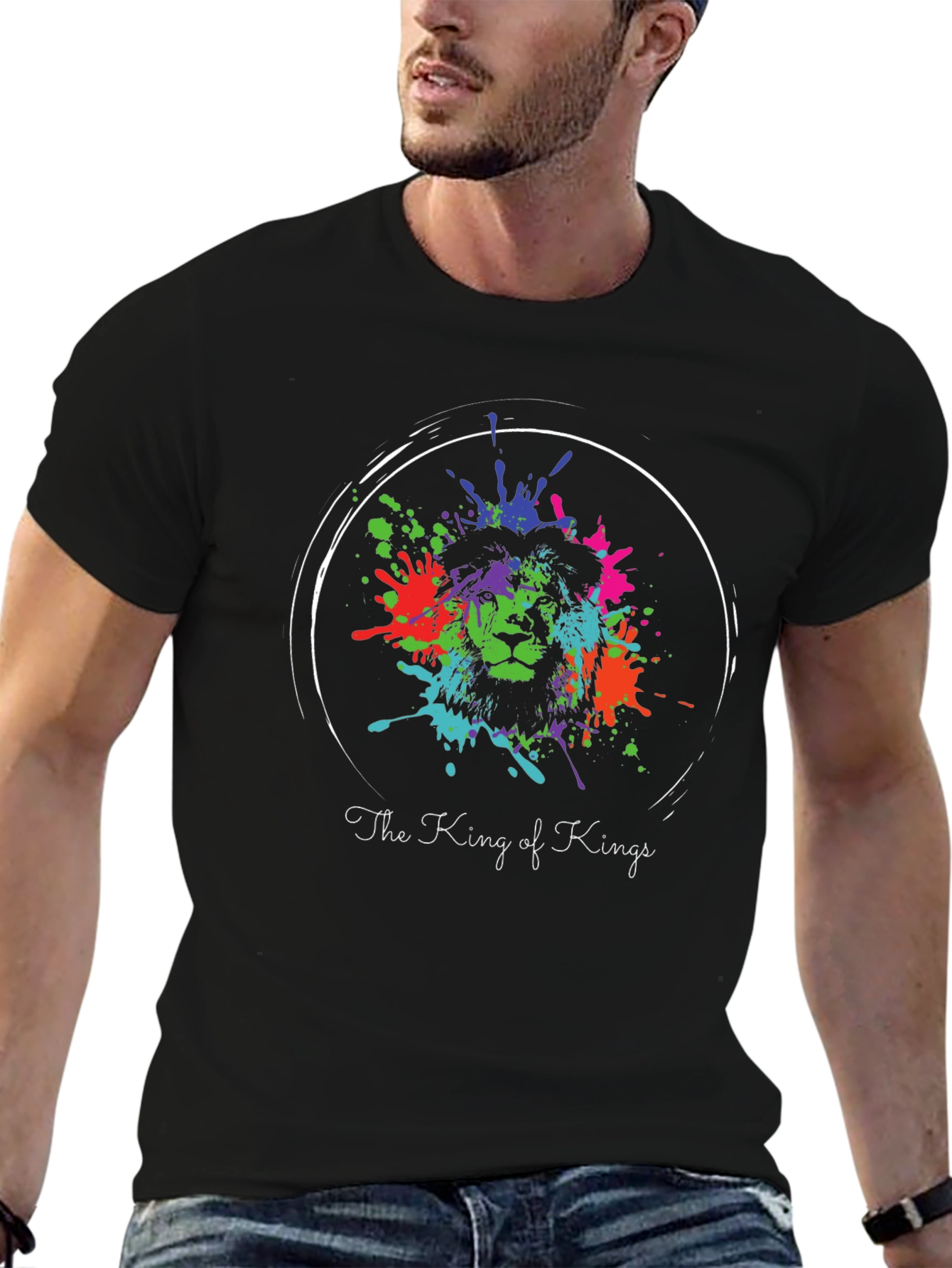 King of Kings Lion Splatter Graphic Tee