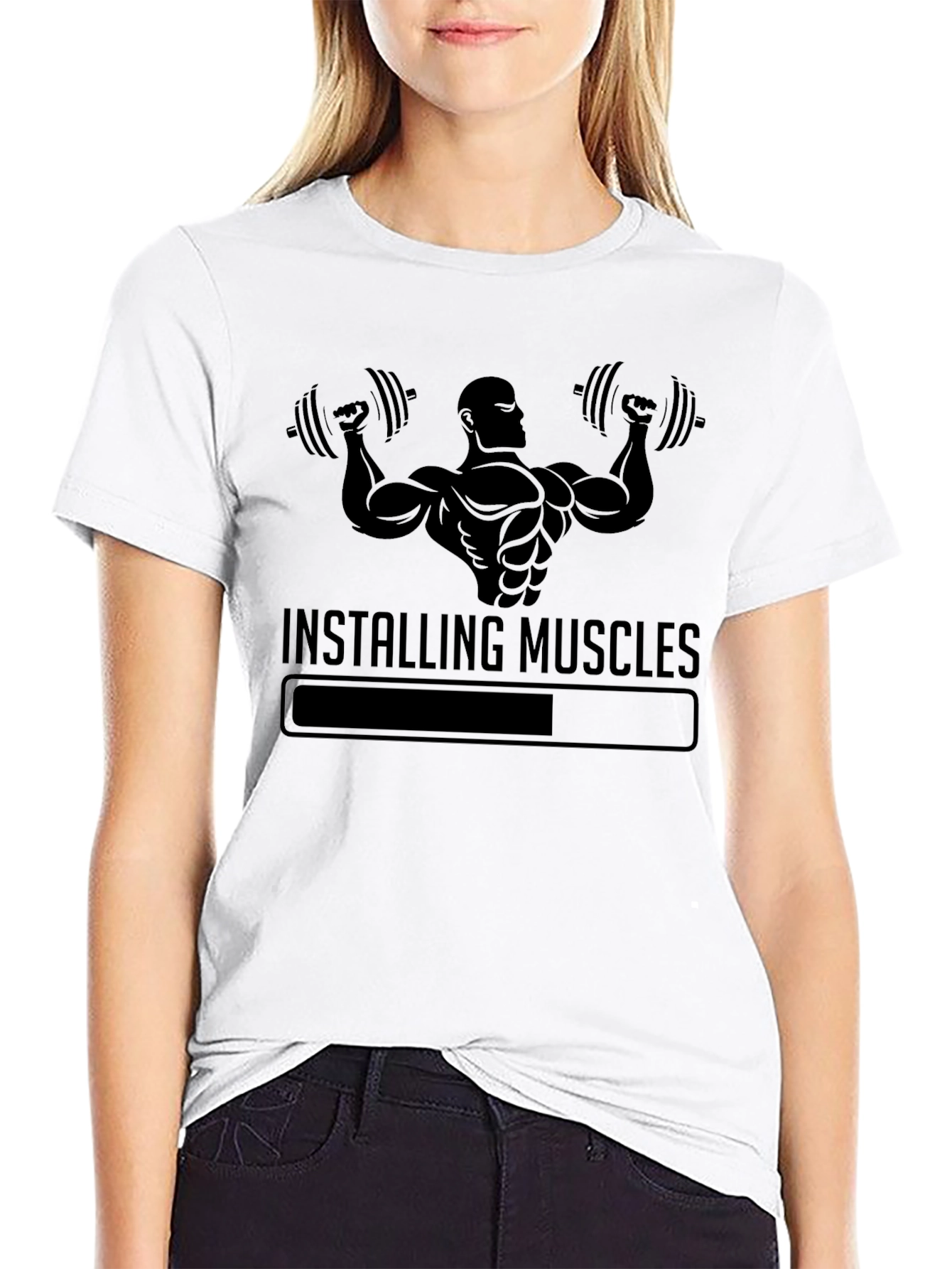 Installing Muscles T-Shirt - Gym Workout Bodybuilding Tee