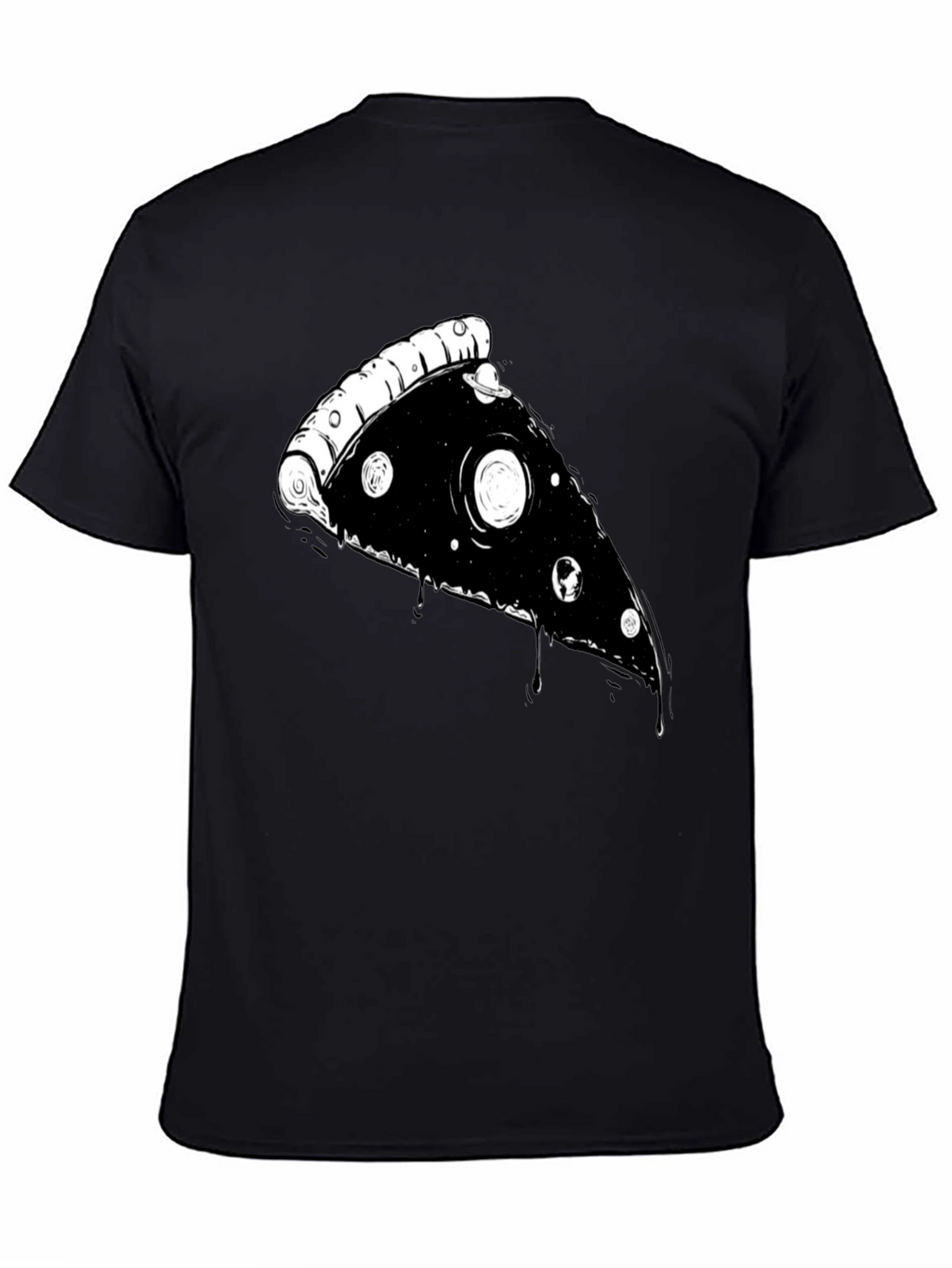 Galaxy Pizza Slice Graphic Tee - Black