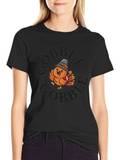 Gobble Turkey Graphic T-Shirt - Thanksgiving
