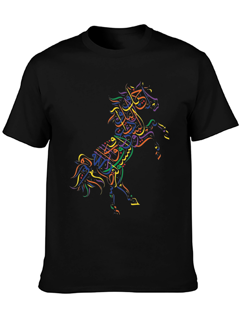 Arabic Calligraphy Horse Black T-Shirt