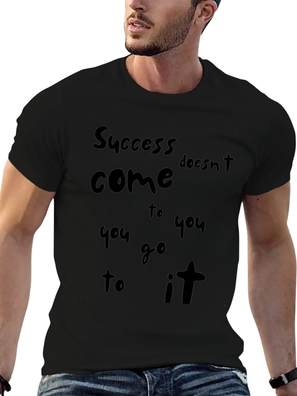 Success Black Graphic Tee - Motivational T-Shirt