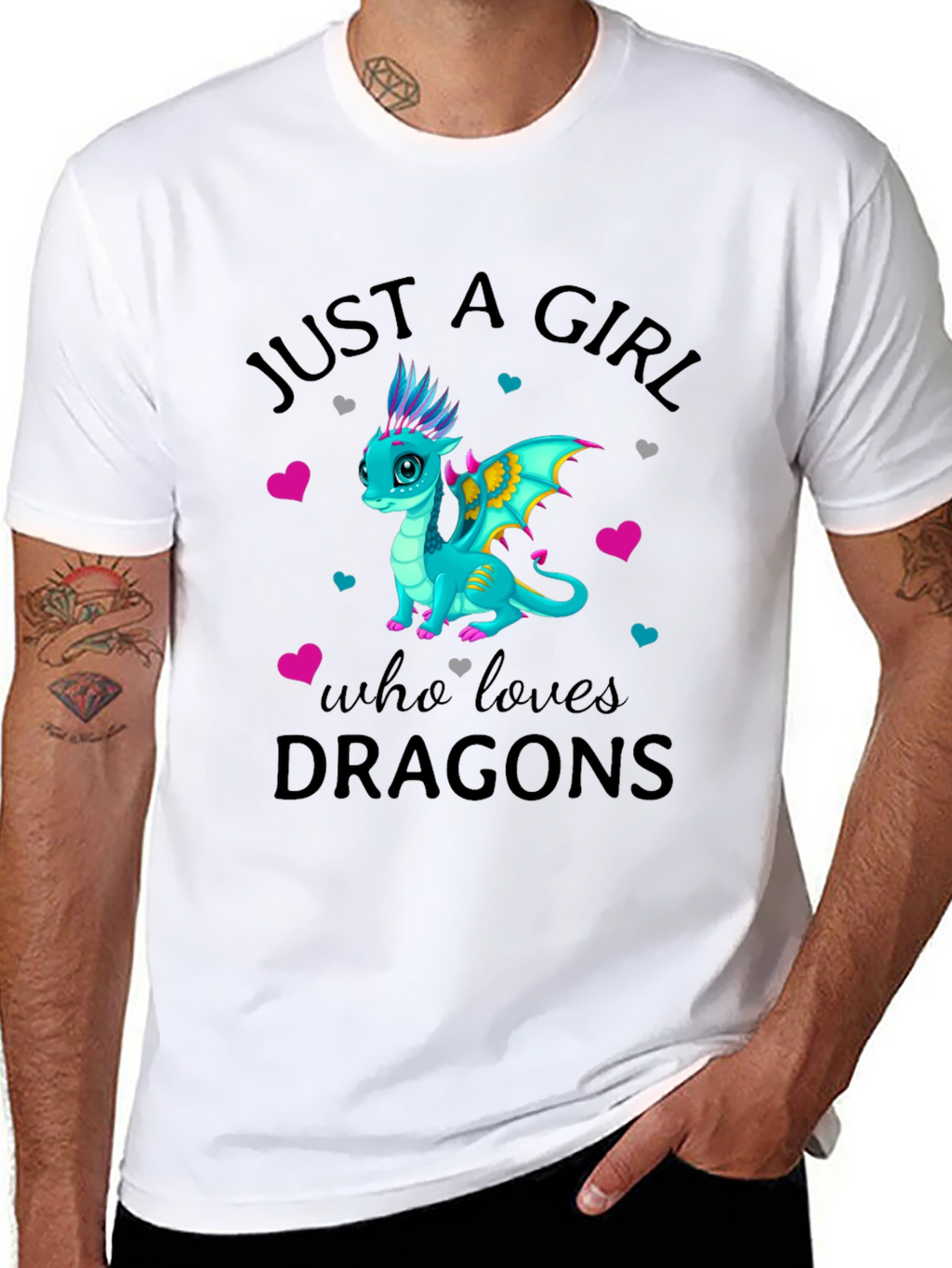 Just a Girl Who Loves Dragons Black T-Shirt