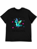 Just a Girl Who Loves Dragons Black T-Shirt